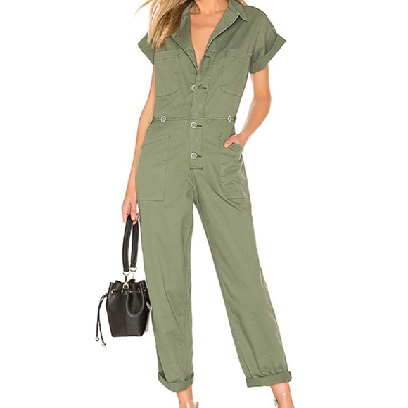 Pistola Sage Green Button-Up Jumpsuit